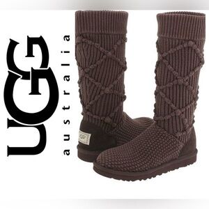 UGG 5879 Classic Argyle Knit Cardi Boot Brown sz 7